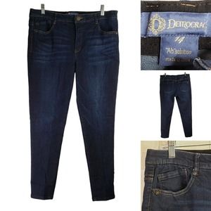 Democracy Jeans Womens Size 14 Blue Ab Solution Cotton Stretch Dark Wash Skinny